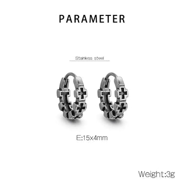 1 Pair Simple Style Cross 304 Stainless Steel Earrings