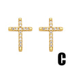 1 Pair Simple Style Cross Plating Inlay Copper Zircon 18k Gold Plated Ear Studs