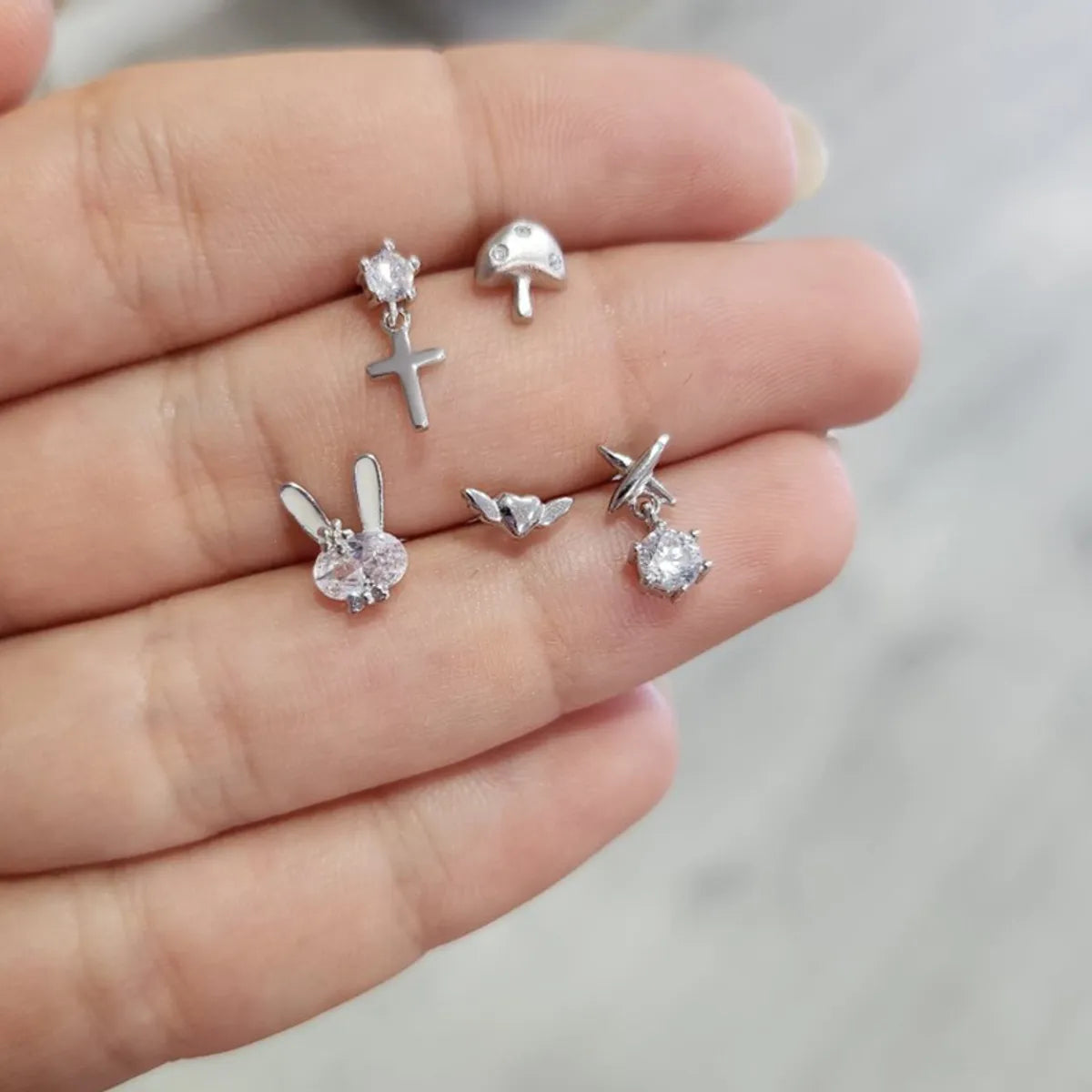 1 Pair Simple Style Cross Plating Inlay Copper Zircon Drop Earrings