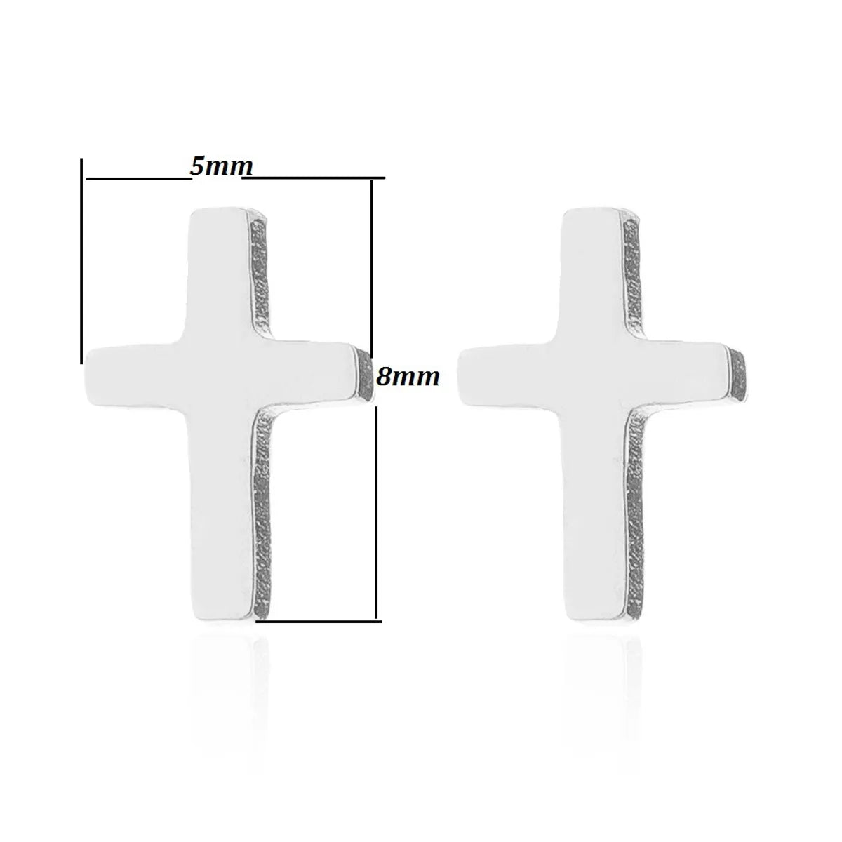 1 Pair Simple Style Cross Plating Stainless Steel Ear Studs