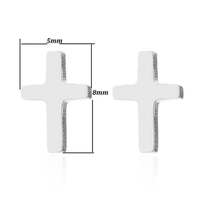 1 Pair Simple Style Cross Plating Stainless Steel Ear Studs