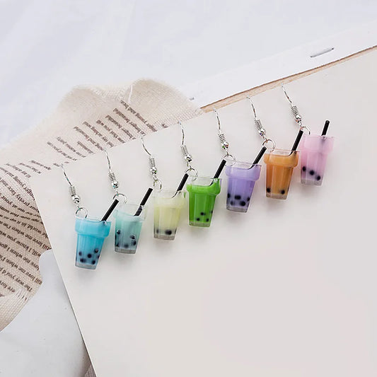 1 Pair Simple Style Cup Plastic Resin Women'S Drop Earrings