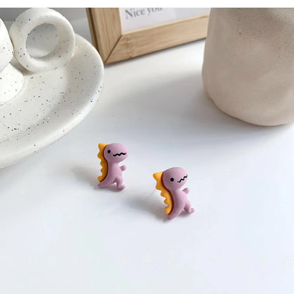 1 Pair Simple Style Dinosaur Resin Plating Women's Ear Studs