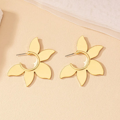 1 Pair Simple Style Flower Alloy Ear Studs