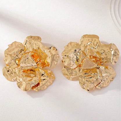 1 Pair Simple Style Flower Alloy Ear Studs