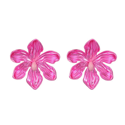 1 Pair Simple Style Flower Alloy Patchwork 14k Gold Plated Women'S Ear Studs