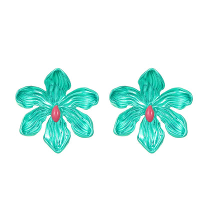 1 Pair Simple Style Flower Alloy Patchwork 14k Gold Plated Women'S Ear Studs