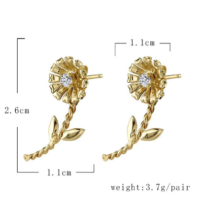 1 Pair Simple Style Flower Alloy Plating Inlay Rhinestones Women's Ear Studs