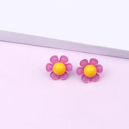 1 Pair Simple Style Flower Arylic Women'S Earrings