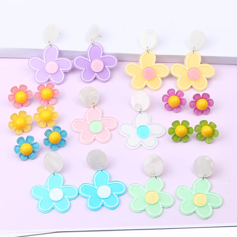 1 Pair Simple Style Flower Arylic Women'S Earrings