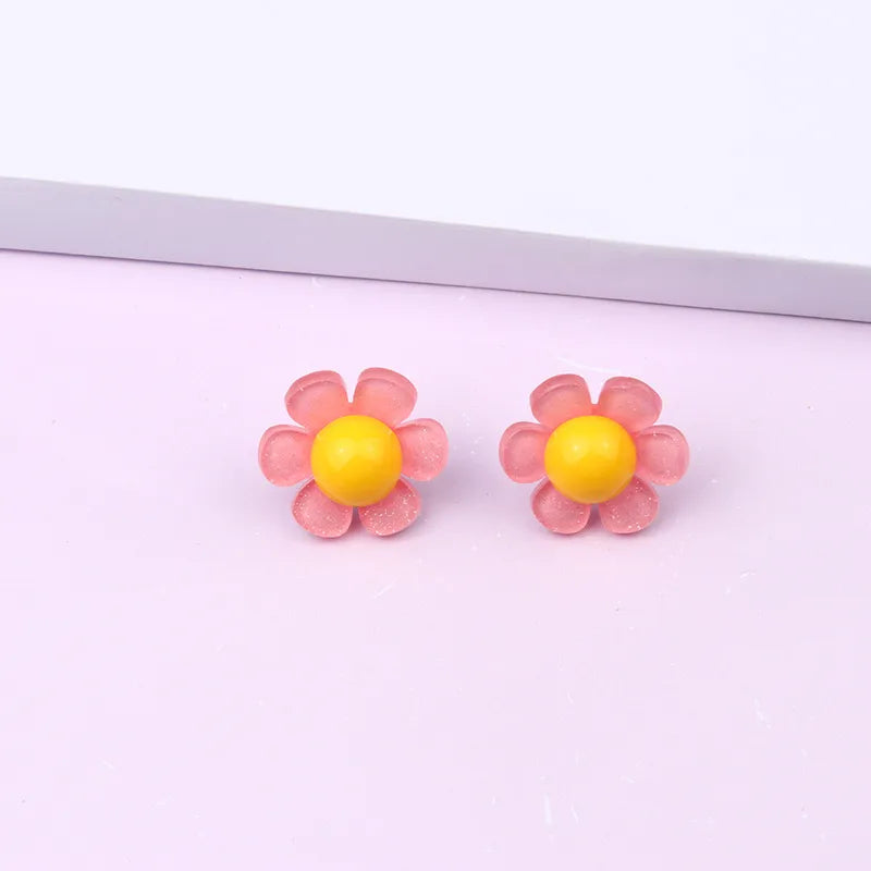 1 Pair Simple Style Flower Arylic Women'S Earrings