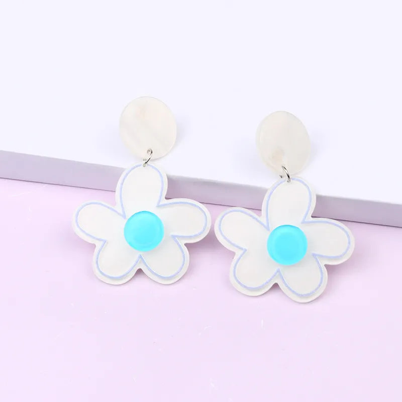 1 Pair Simple Style Flower Arylic Women'S Earrings