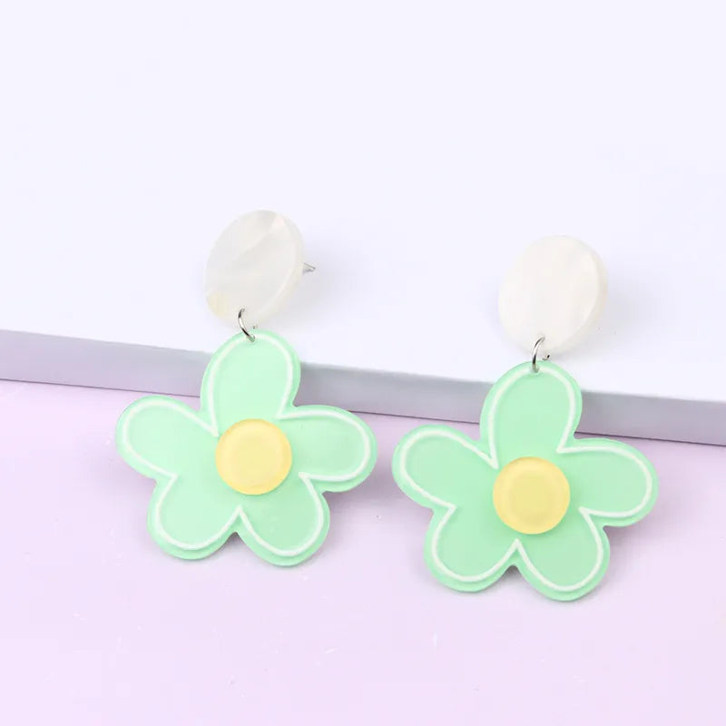 1 Pair Simple Style Flower Arylic Women'S Earrings