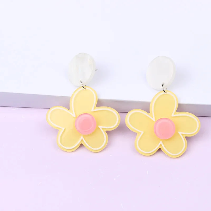 1 Pair Simple Style Flower Arylic Women'S Earrings