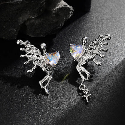 1 Pair Simple Style Flower Butterfly Inlay Alloy Resin Ear Studs