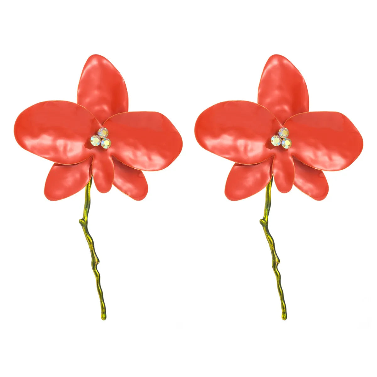 1 Pair Simple Style Flower Enamel Alloy Ear Studs