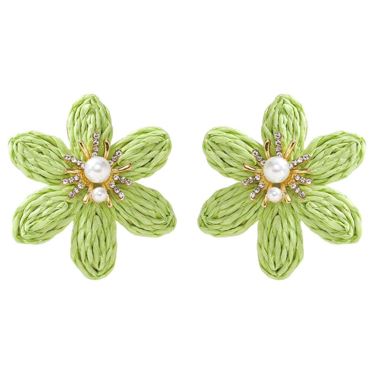 1 Pair Simple Style Flower Flowers Raffia Ear Studs