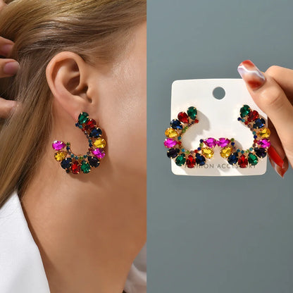 1 Pair Simple Style Flower Glass Inlay Zircon Women's Ear Studs