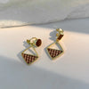 1 Pair Simple Style Flower Inlay Alloy Pearl Drop Earrings