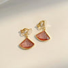 1 Pair Simple Style Flower Inlay Alloy Pearl Drop Earrings