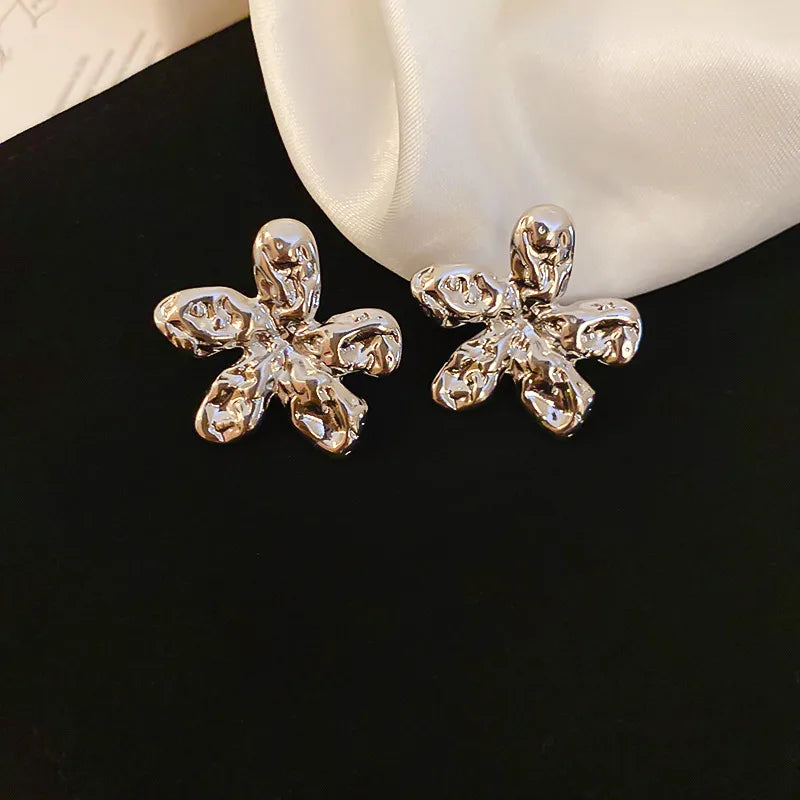 1 Pair Simple Style Flower Inlay Alloy Rhinestones Drop Earrings