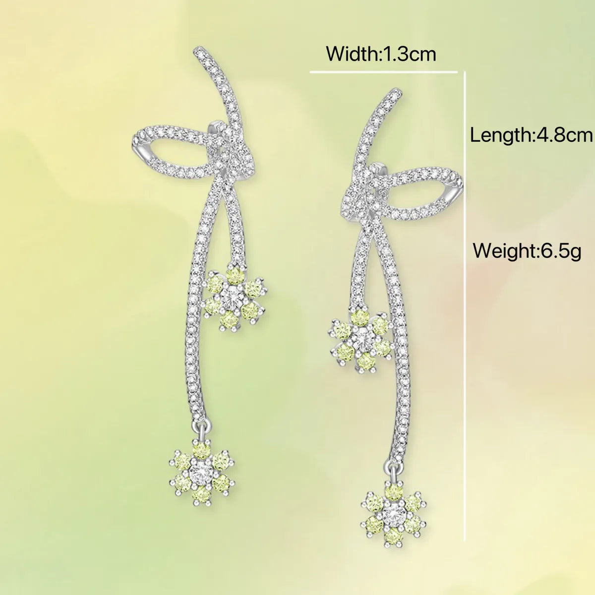 1 Pair Simple Style Flower Inlay Alloy Zircon Drop Earrings