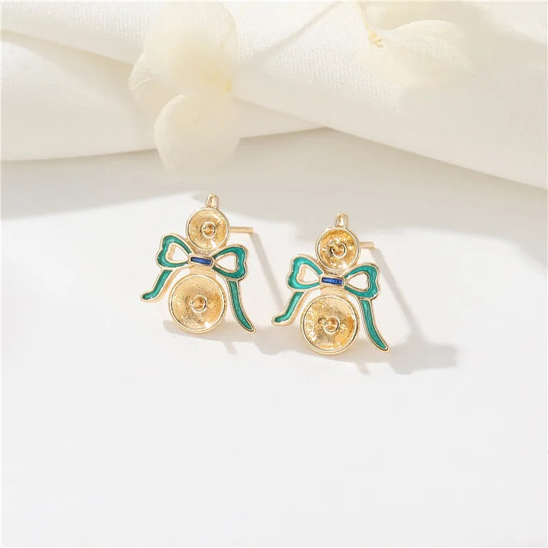 1 Pair Simple Style Flower Inlay Copper Zircon Ear Studs