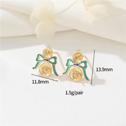 1 Pair Simple Style Flower Inlay Copper Zircon Ear Studs