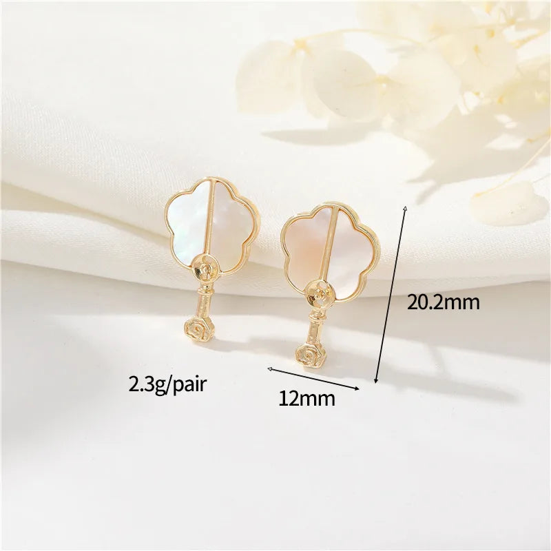 1 Pair Simple Style Flower Inlay Copper Zircon Ear Studs