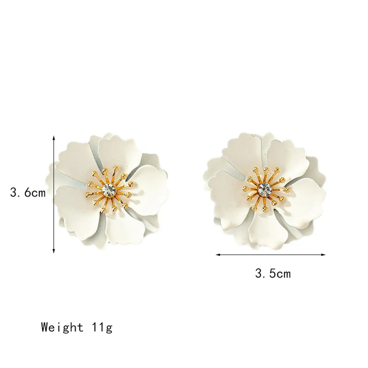 1 Pair Simple Style Flower Inlay Metal Ear Studs