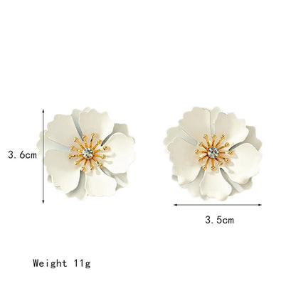 1 Pair Simple Style Flower Inlay Metal Ear Studs