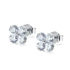 1 Pair Simple Style Flower Inlay Sterling Silver Rhinestones Ear Studs