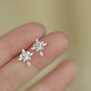 1 Pair Simple Style Flower Inlay Sterling Silver Zircon Ear Studs