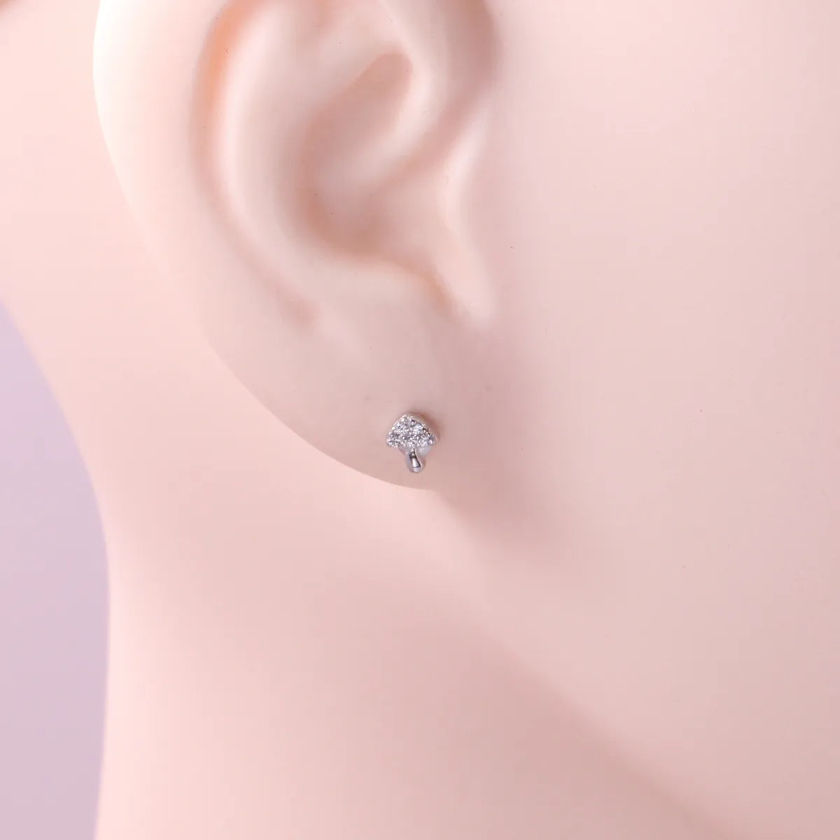 1 Pair Simple Style Flower Inlay Sterling Silver Zircon Ear Studs