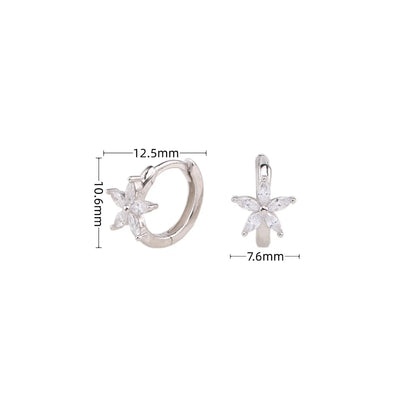 1 Pair Simple Style Flower Inlay Sterling Silver Zircon Earrings