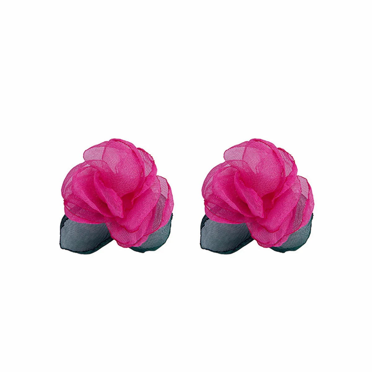 1 Pair Simple Style Flower Patchwork Cloth Ear Studs