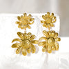 1 Pair Simple Style Flower Plating 304 Stainless Steel 18K Gold Plated Drop Earrings