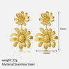 1 Pair Simple Style Flower Plating 304 Stainless Steel 18K Gold Plated Drop Earrings