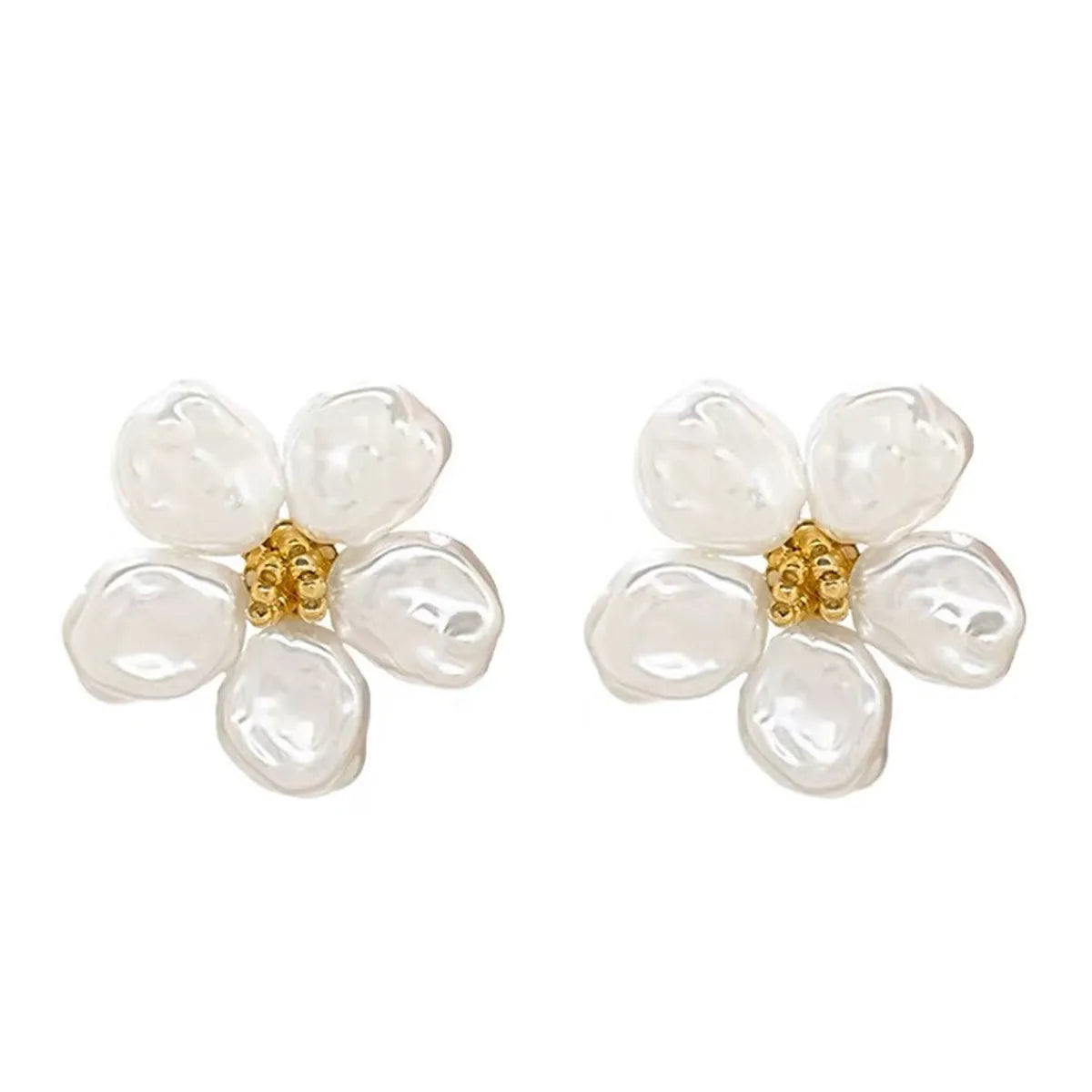 1 Pair Simple Style Flower Plating Alloy Ear Studs