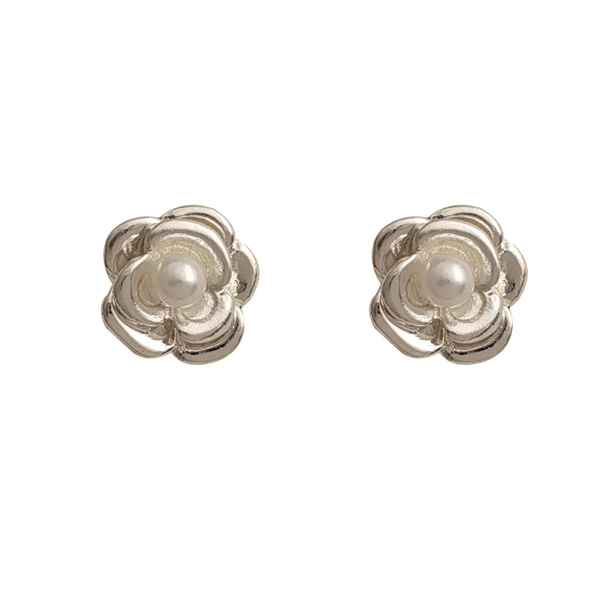 1 Pair Simple Style Flower Plating Alloy Ear Studs