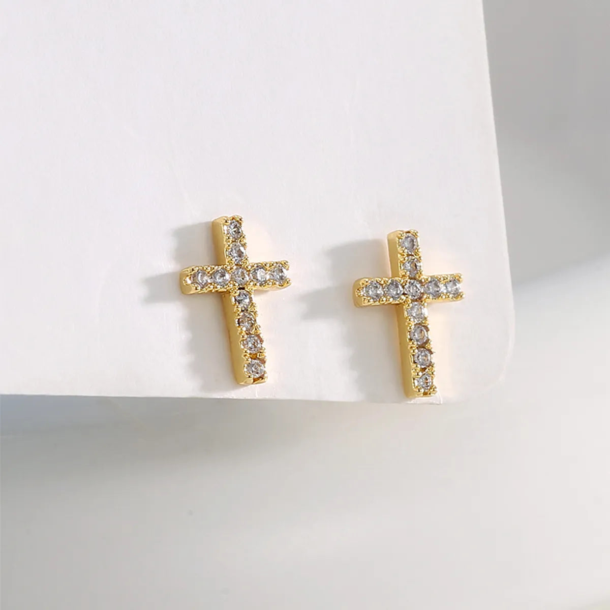 1 Pair Simple Style Flower Plating Inlay Copper Zircon 18k Gold Plated Ear Studs