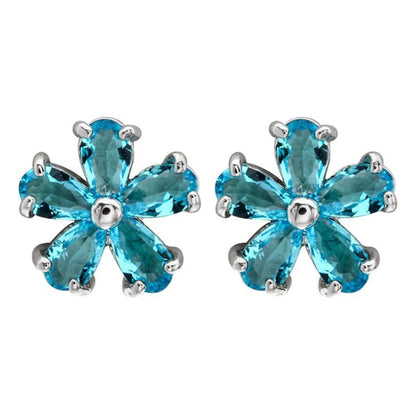 1 Pair Simple Style Flower Plating Inlay Copper Zircon White Gold Plated Ear Studs