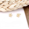 1 Pair Simple Style Flower Plating Inlay Sterling Silver Zircon White Gold Plated Ear Studs