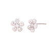 1 Pair Simple Style Flower Plating Inlay Sterling Silver Zircon White Gold Plated Ear Studs