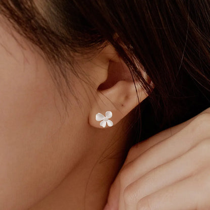 1 Pair Simple Style Flower Plating Sterling Silver Gold Plated Ear Studs