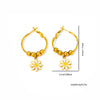 1 Pair Simple Style Flower Plating Titanium Steel Earrings