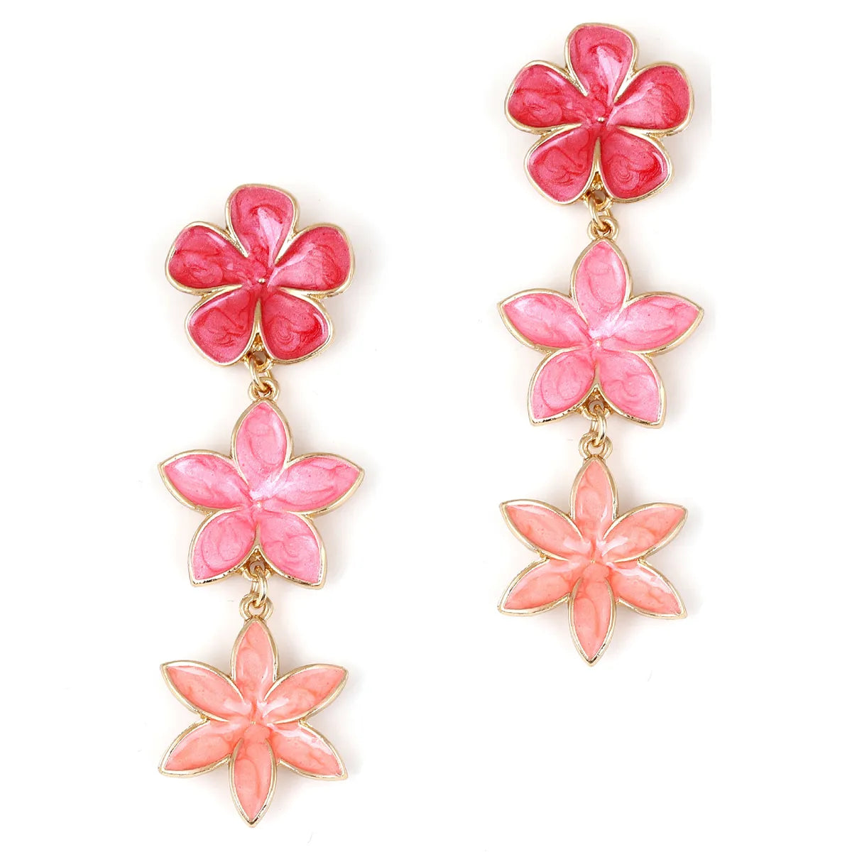 1 Pair Simple Style Flower Plating Zinc Alloy Drop Earrings