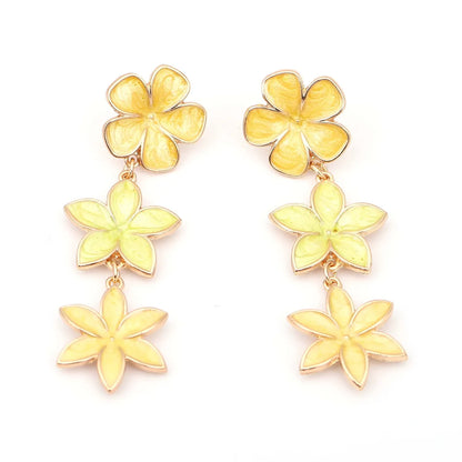 1 Pair Simple Style Flower Plating Zinc Alloy Drop Earrings