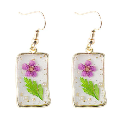 1 Pair Simple Style Flower Plating Zinc Alloy Drop Earrings