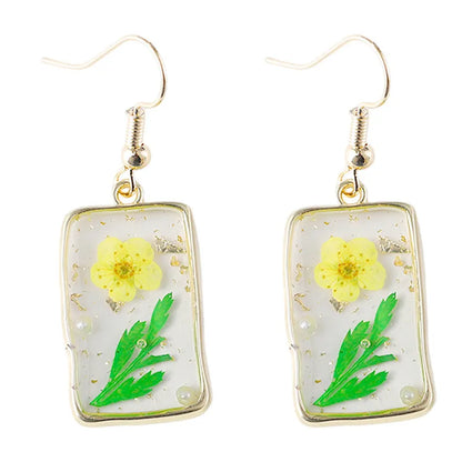 1 Pair Simple Style Flower Plating Zinc Alloy Drop Earrings